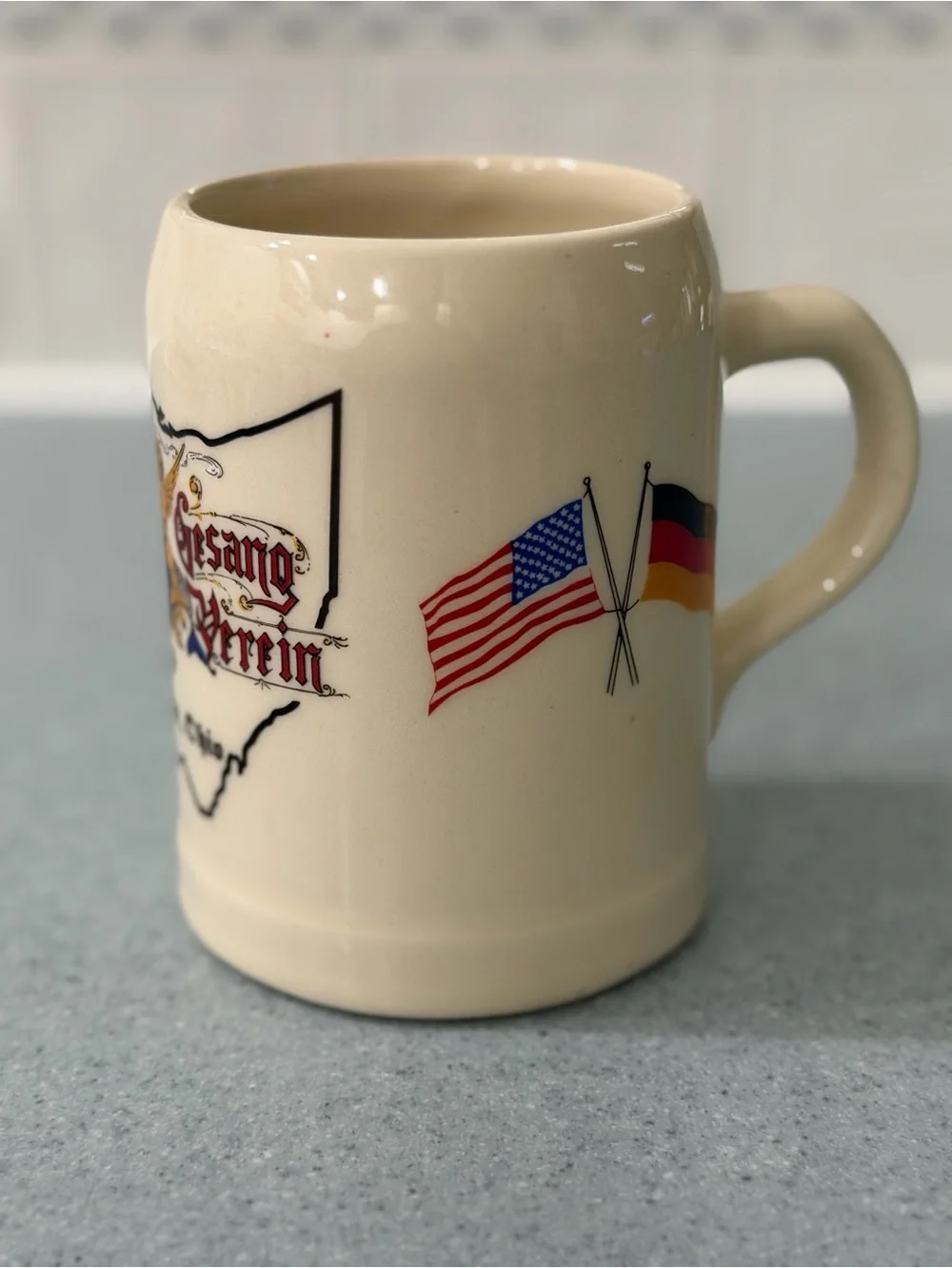 German American Singing Society BEER Mug ~ Arion Club Canton Ohio Ceramic Stein